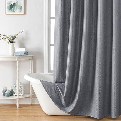 Aiyufeng Moga Grey Shower Curtain Hotel Luxury Quality, Fabric Shower Curtains for Bathroom, Water Repellent and Machine Washable, Standard Size, 72" Wx 72" L - color: Grey, size: 72"W x 72"L (Pack of 1)