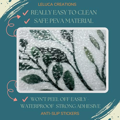Non Slip Bathtub Stickers, 14 pcs Tree Branch Leaves Decals, Bathroom Decor, Alternative to Shower Mat, Waterproof Adhesives, Anti Slip Shower Stickers, Tubs, Stairs - Safety Tub Non Slip Stickers