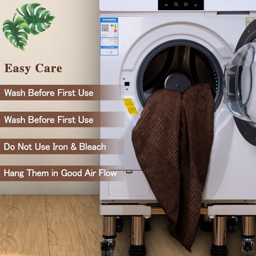 SEISSO Bath Towels, Extra Absorbent & Quick Drying Lightweight Fiber Towels, Premium Big Soft Bath Towel for Fitness, Spa, Sports Towels, Yoga Towel, Brown(4 Pack) - color: Brown