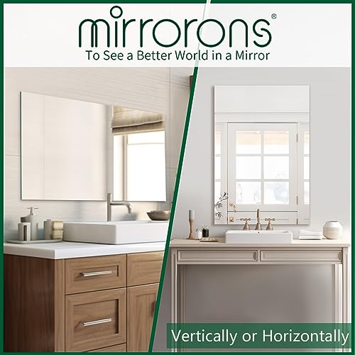 Frameless Wall Mirror 48"x30" Bathroom Vanity Mirror Shatterproof | Modern Wall Mount Mirror, Horizontal & Vertical, Rectangle Mirror for Over Sink, Living Room, Bedroom - size: 48"L x 30"W