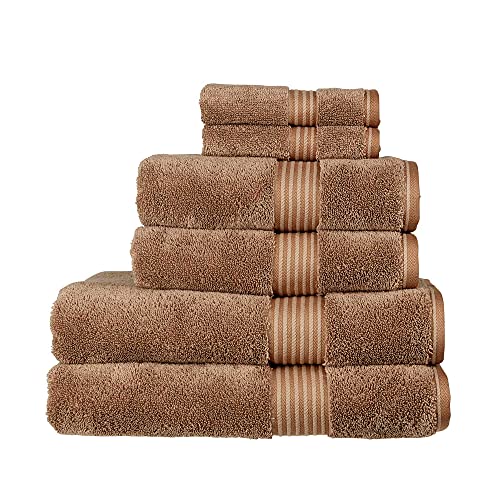 Christy Supreme Hygro 6 Piece Towel Set | Mocha Brown | 100% Luxury Supima Cotton | Ultra Soft | Super Absorbent | 650GSM | 2 Bath Towels 2 Hand Towels 2 Face Cloths - color: Mocha, size: 6 Piece Towel Set