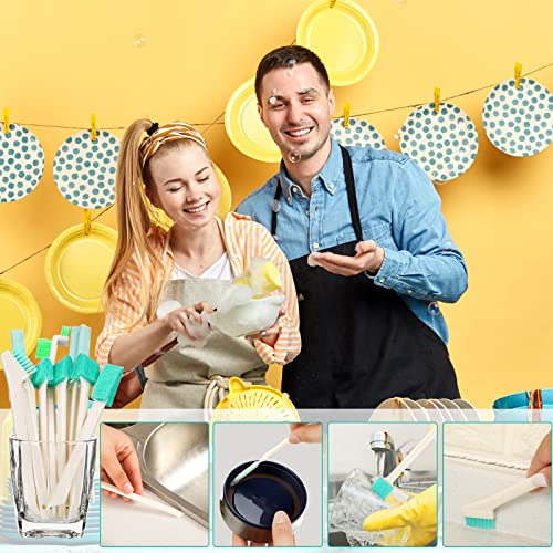 Nuenen 16 Pcs Small Household Cleaning Brushes - Deep Detail Crevice Cleaner Brush Set, Corner Space Keyboard Bottle Tile | Small Household Cleaning Brushes Set, 8 in 1 Bottle Cap for Small Holes, Deep Detail Crevice Brush Set, Crevice Cleaning Tool