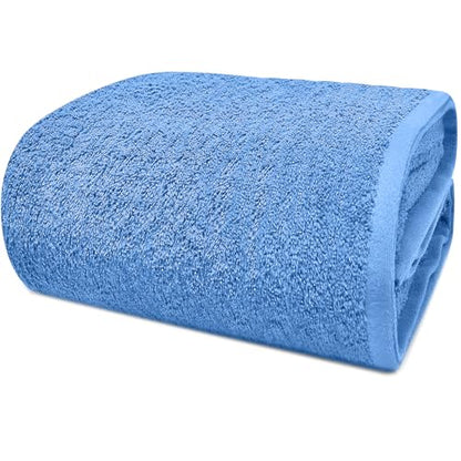DAN RIVER Pack of 1 Jumbo Bath Sheet 40x80 Inches, Extra Large Bath Towel, Super Soft, Highly Absorbment & Quick Dry Cotton Towels - Medium Blue - color: Medium Blue