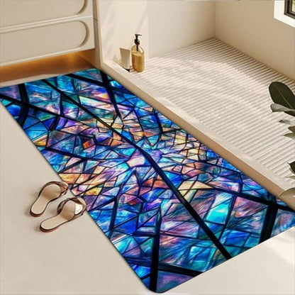 Bathroom Runner Mat Rugs Long,Cupcake Blue Pattern Diatomite Stone Bath Mat Large Absorbent Diatomaceous Non Slip Fast Dry Bathroom Rugs 16x42in - color: Design11