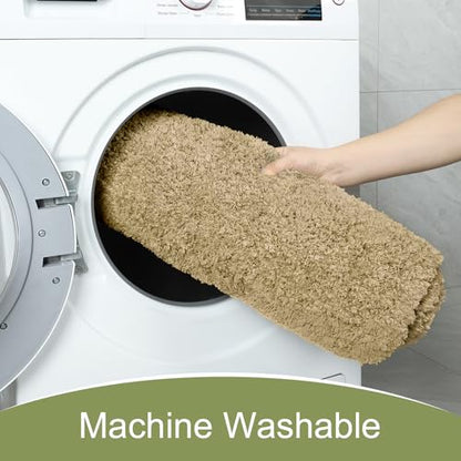AROGAN Luxury Bathroom Rugs, Thick Soft Non Slip Bath Mat, 24x17 Inch Beige | Absorbent Microfiber Rubber Backing, Quick Dry Bathroom Mat Shower Mat, Machine Washable Plush Carpets - color: Beige, size: 1'5" X 2' (24" X 17")