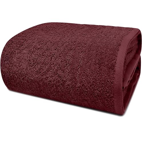 DAN RIVER Pack of 1 Jumbo Bath Sheet 40x80 Inches, Oversized Bath Towels, Soft and Absorbent Extra Large Towels for Bathroom - Pomegranate - color: Pomegranate