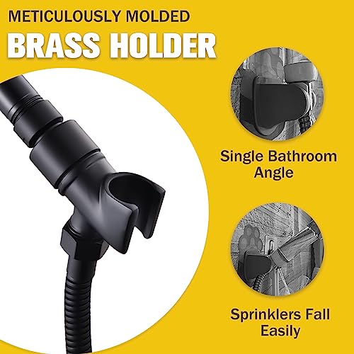 All Metal Handheld Shower Head Holder, Adjustable Wand Holder with Universal Arm Mount and Brass Pivot Ball - color: Brass - Brushed Nickel