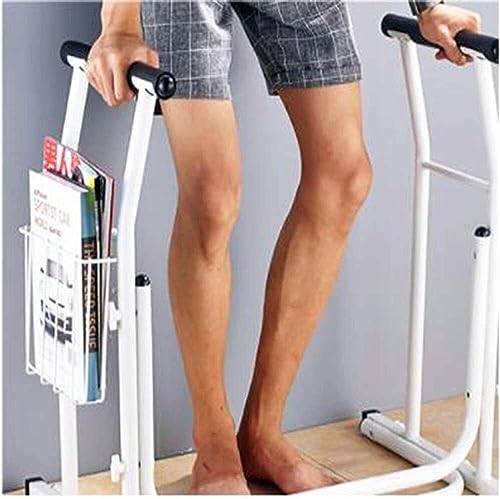 Toilet Safety Rail Grab Bar with Padded Arms & Magazine Rack - Bathroom Assist Handle for Elderly & Disabled, Non-Slip Support Aid for Safe Toileting