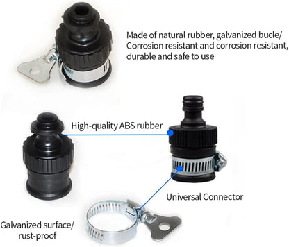 1 Set Black Universal Water Quick Faucet Adapter Tap Connection Garden Hose Pipe Fitting, Garden Hose Parts and Connectors, Hose Connectors and Accessories