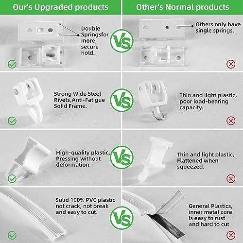 ZSTARR Flexible Bendable Ceiling Curtain Track, White Curtain Rail Curved Ceiling Curtain Track Mount for Room Divider, Shower Curtain, L Shape U Shape Bay Windows, RV Curtain Track