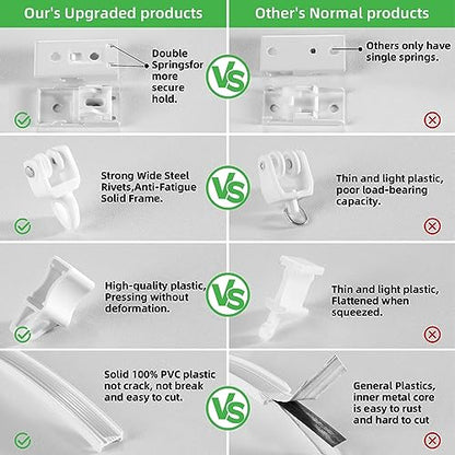 ZSTARR Flexible Bendable Ceiling Curtain Track, White Curtain Rail Curved Ceiling Curtain Track Mount for Room Divider, Shower Curtain, L Shape U Shape Bay Windows, RV Curtain Track