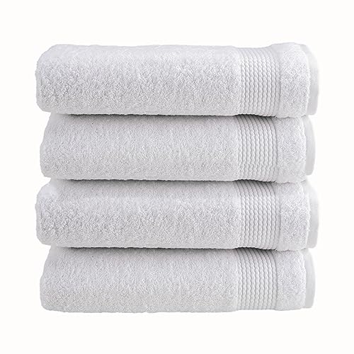 HALLEY Turkish Cotton Towels (Pack of 4) Bath Towels Super Soft Highly Absorbent 100% Cotton Towels for Bathroom and Kitchen for Mother’s Day (White) - color: White, size: 4-Pack Bath Towel