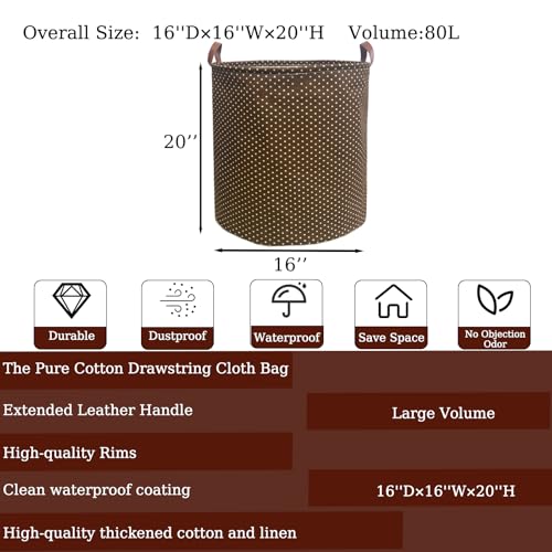80L Waterproof Laundry Hamper in Family Leather Handle Laundry Basket in Dormitory Collapsible Laundry Bag in Nursery (96-Satisfied laundry hampers, 80L) - color: 96-Satisfied laundry hampers