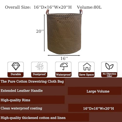 80L Waterproof Laundry Hamper in Family Leather Handle Laundry Basket in Dormitory Collapsible Laundry Bag in Nursery (96-Satisfied laundry hampers, 80L) - color: 96-Satisfied laundry hampers
