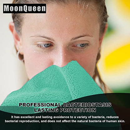 MOONQUEEN Microfiber Facial Cloths Fast Drying Washcloth 12 Pack - Premium Soft Makeup Remover Cloths - Aqua Green - color: Aqua Green, size: 12x12 Inch (Pack of 12)