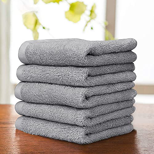 Yoofoss Luxury Washcloths Towel Set 10 Pack Baby Wash Cloth for Bathroom-Hotel-Spa-Kitchen Multi-Purpose Fingertip Towels & Face Cloths Light Grey - color: Light Grey