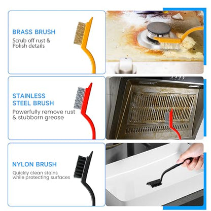14Pcs Crevice Cleaning Brush Set, V Shape Grout Cleaner Brush for Deep Cleaning Gap, Hard Bristle Scrub Brushes Tools, Cleaning Supplies for Household Use, Bathroom, Kitchen, Toilet, Window