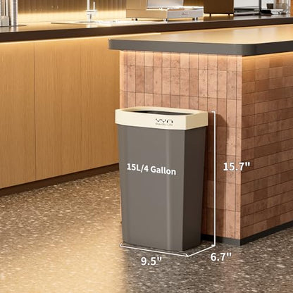 4 Gallon, Small Slim Garbage Can, Open Top Trash Can for Bathroom, Kitchen, Office, Bedroom, Living Room (NewTopwhite) - color: NewTopwhite