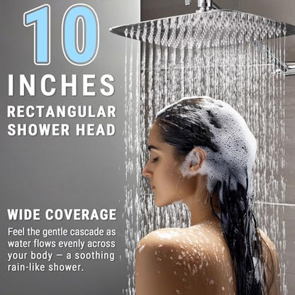 G-Promise 10 Inch All Metal Rain Shower Head with Handheld Spray (Chrome) | Suits Every Height, Pause Mode Diverter, Massage Mode Handheld, Full Body Coverage, Easy to Install, Modern Bath Upgrade - color: Chrome, size: 10 Inch