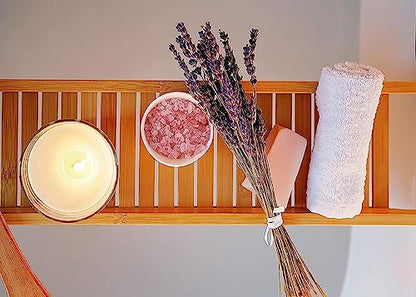 RoyalHouse Bamboo Bath Caddy Tray for Bathtub, with Book and Wine Glass Holder, Attractive Design, Suitable for Luxury Spa or Reading, Ideal Gift for Family & Friends (Pack of 2) - size: Pack of 2