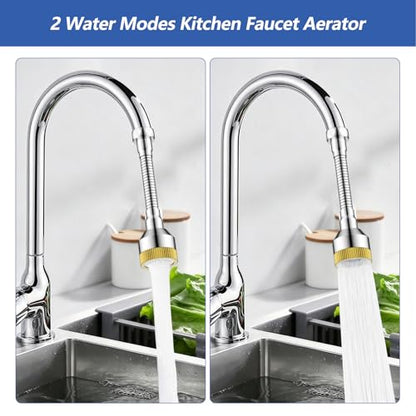 Faucet Sink Aerator/Extender/Sprayer/nozzle,Faucet Attachment Replacement for Bathroom&Kitchen, Anti-slip Swivel Aerator with 55/64" Threaded Adapter (Long-length silver) - color: Long-length silver