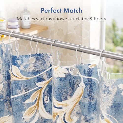 Bathway White Shower Curtain Hooks Shower Curtain Rings with Cylindrical Design, 12Pcs Metal Shower Curtain Hooks Rust Proof, Smooth Glide Double Shower Hooks Rings for Shower Curtain - color: White, style: Minimalist Shower Hooks with Cylinders