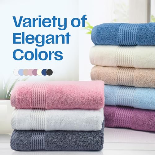 East'N Blue Lara Premium Bath Towel Set 6 Piece - Soft & Highly Absorbent Bathroom Towel Set, 100% Luxury Turkish Cotton, Flannel Bath Towels, 1 Bath Towel, 1 Hand Towel, 4 Washcloths - Creme - color: Cream, size: 1 Bath Towel, 1 Hand Towel, 4 Wash Cloths