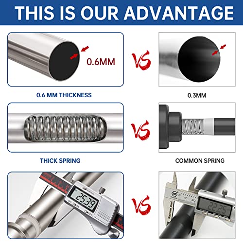 Industrial Shower Curtain Rod - 2-in-1 Design Tension Curtain Rod - Never Rust Non-Slip 43 to 72 Inch 304 Stainless Steel, Brushed Nickel Window Curtain Rod - color: Brushed Nickel, size: 43-72 Inches