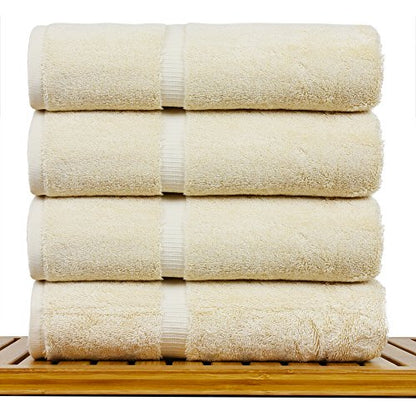 Luxury Hotel & Spa Ultra Soft Bath Towels 100% Turkish Cotton - Driftwood - Set of 4 - color: Beige, size: Bath Towel - Set of 4