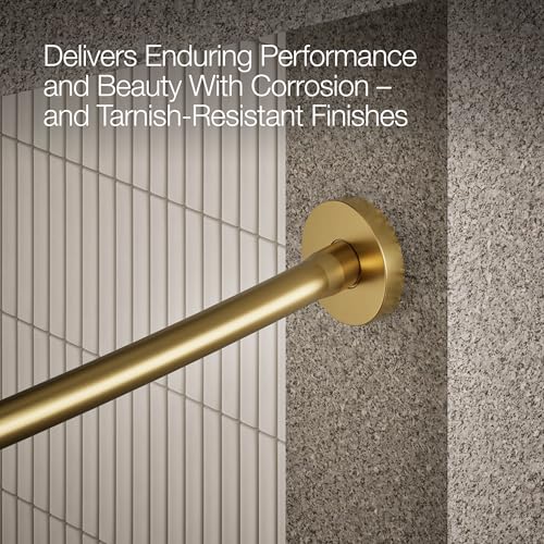 KOHLER K-9351-2MB Expanse Curved Shower Rod, Contemporary Design, Adjustable Fit 60-76", Vibrant Brushed Moderne Brass - color: Vibrant Brushed Moderne Brass