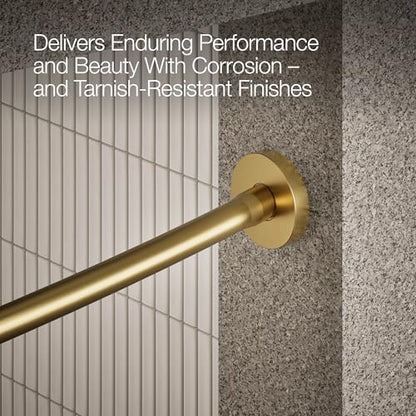 KOHLER K-9351-2MB Expanse Curved Shower Rod, Contemporary Design, Adjustable Fit 60-76", Vibrant Brushed Moderne Brass - color: Vibrant Brushed Moderne Brass