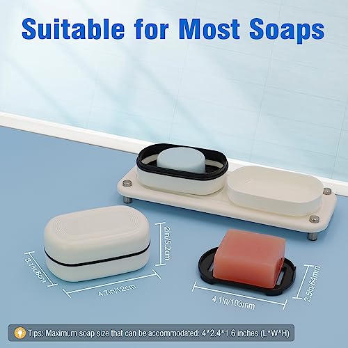 AIMAIAIMAI Travel Soap Container, Leakproof Soap Box, Travel Soap Holder with Removable Draining Layer, Portable Soap Case for Traveling, Camping, Gym (White, 1 Pack) - color: White Style a