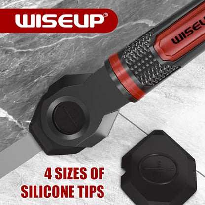 WISEUP Caulking Tool，6 in 1 Caulk Remover Tool with Grout Scraper，Brush | Caulking Tool Kit for Kitchen,Bathroom,Window,Door