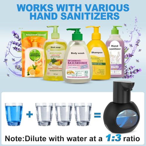 Automatic Foaming Soap Dispenser, 15oz/420ml Smart Hand Soap Dispensers, Touchless Wall Mount with 4-Level Adjustable, Rechargeable Foaming Hand Soap Dispenser for Bathroom Kitchen Office Black - color: Black