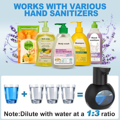Automatic Foaming Soap Dispenser, 15oz/420ml Smart Hand Soap Dispensers, Touchless Wall Mount with 4-Level Adjustable, Rechargeable Foaming Hand Soap Dispenser for Bathroom Kitchen Office Black - color: Black