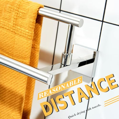 KOKOSIRI Towel Holder Polished Chrome 32-Inch Bathroom Double Bath Towel Bars Kitchen Rack Wall Mounted Stainless Steel B5009CH-L32 - color: Polished Chrome, size: 32-Inch