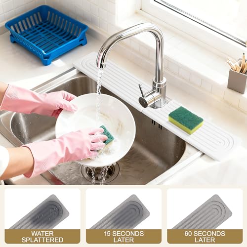23.6"*3.9" Water absorbing Instant Dry Stone Sink faucet mat (white)