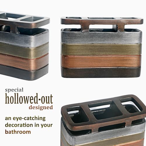 LUANT Bathroom Accessories Set Including Cup, Toothbrush Holders, Soap Dishes and Soap Dispenser, Brown