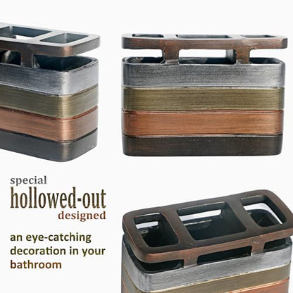 LUANT Bathroom Accessories Set Including Cup, Toothbrush Holders, Soap Dishes and Soap Dispenser, Brown