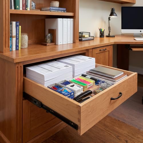 SlidingSusan HardRock MDF Pull-Out Cabinet Drawer Organizer 20"W x 21"D | Heavy Duty (100Lbs) Wooden Pullout Inserts, Soft Close Sliding Shelf for Kitchen Cabinets, Pantry, Storages - Fully Assembled - size: 20x21x3'