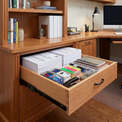 SlidingSusan HardRock MDF Pull-Out Cabinet Drawer Organizer 20"W x 21"D | Heavy Duty (100Lbs) Wooden Pullout Inserts, Soft Close Sliding Shelf for Kitchen Cabinets, Pantry, Storages - Fully Assembled - size: 20x21x3'