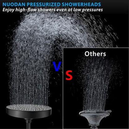 High Pressure Rain Shower Head - High Flow Rainfall Showerhead - Luxury Modern Look - Pressure Boosting Bathroom Shower Heads (6 inches, Black) - color: Matte Black