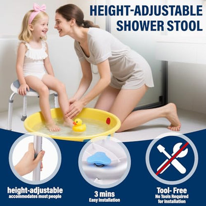 FSA/HSA tub Chairs for bathtubs,Adjustable Bath Seat, Compliant Bathroom Bathtub Shower Chair Stool for Elderly and Disabled, Shower Chair for Inside Shower