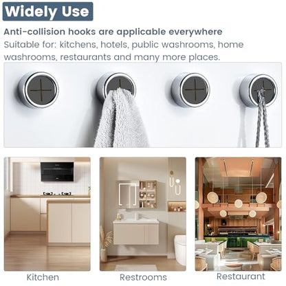 3-Piece Adhesive Towel Hook Set - Chrome Finish Silicone Claw Towel Holder for Kitchen, Bathroom, Outdoor Use - color: Gray