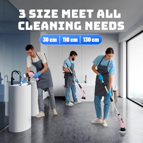 Electric Spin Scrubber - Cordless Bathroom Scrubber with 7 Brush Heads