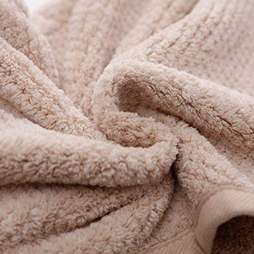 M-bestl 2 Pack Hair Drying Towels,Hair Wrap Towels,Absorbent Microfiber Hair Towel Turban with Button Design to Dry Hair More Quicker（Coffee&Khaki） - color: Coffee&khaki