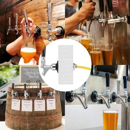 MRbrew 4-1/8" Beer Faucet Shank, Stainless Steel Beer Tap Shank 1/4'' Barb | Fits Refrigerator/Freezer Walls Cabinet Kegerator Beer Towers Jockey Box Panels Homebrew & Bar Draft Beer Dispenser - size: 4-1/8" Shank