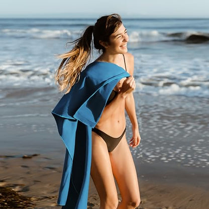 Hero Microfiber Large Beach Towel Compact for Travel (Blue, 40" x 72") - color: Blue, size: 40" x 72"