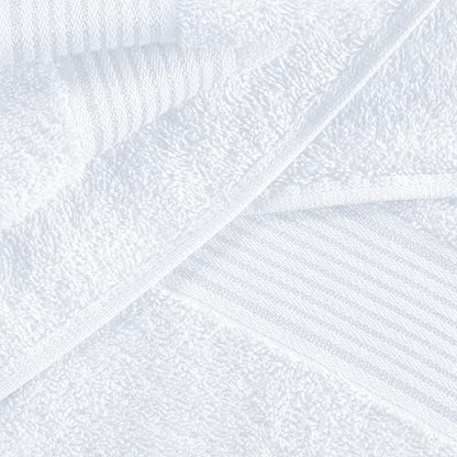Ultra Soft 6 Pack Cotton Towel Set, Contains 2 Bath Towels 28x55 inch, 2 Hand Towels 16x24 inch & 2 Wash Coths 12x12 inch, Ideal Everyday use, Compact & Lightweight - White - color: White