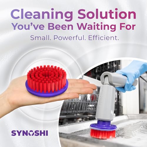 Synoshi PRO Round Brush Set (2 Units) for Electric Spin Scrubber | Brush For Bathroom, Shower, Floor And Tiles. Electric Spin Scrubber Heads For Cleaning